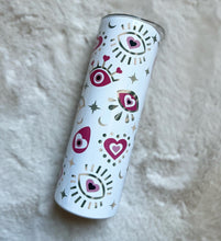 Load image into Gallery viewer, 20oz Sublimation Skinny Pink Evil Eye Tumbler
