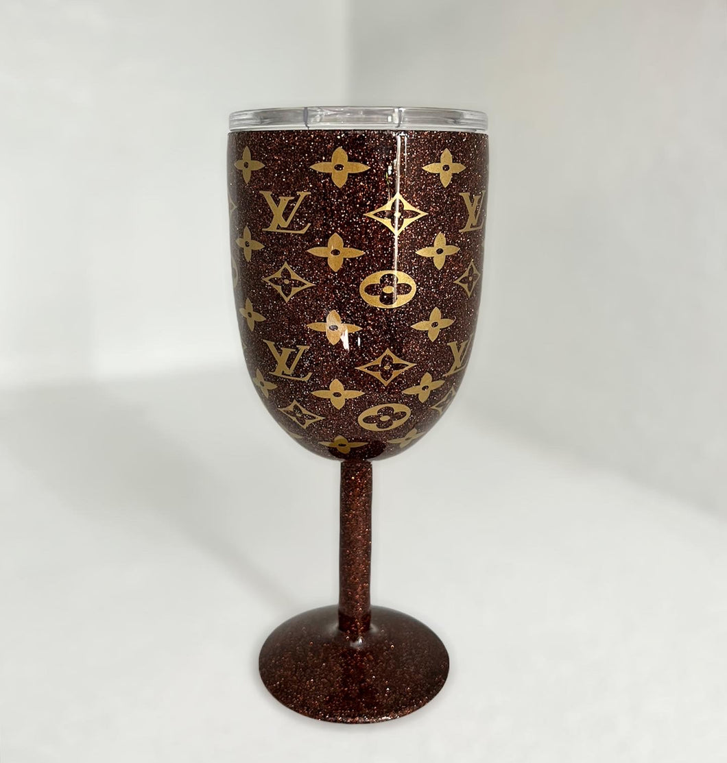 Brown L Wine Tumbler Luxe Collection Tumblers