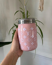 Load image into Gallery viewer, MASON JAR RESIN  PINK  L- READY TO SHIP-
