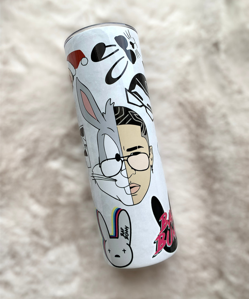 20oz Sublimation Skinny Bad Bunny Tumbler #2